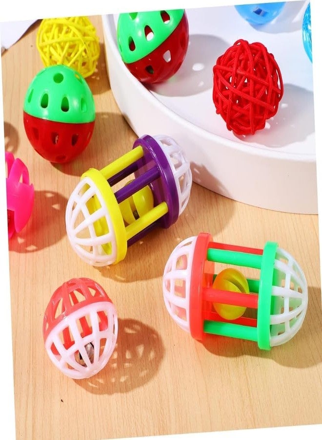 KittuPet ألعاب قطط بلاستيكية من KittuPet، كرات رنانة، كرات هزازة للقفز والمطاردة، قطعتان من الجرس و6 كرات - Image 1